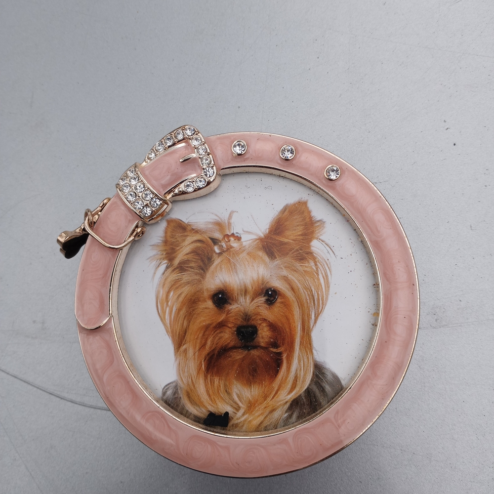 Pink and Gold Dog Picture Frame.